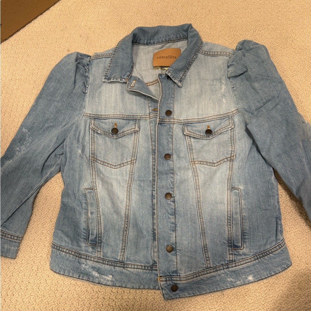 Retrofete Ada Denim Jacket with Puff Sleeves - Picture 7 of 8